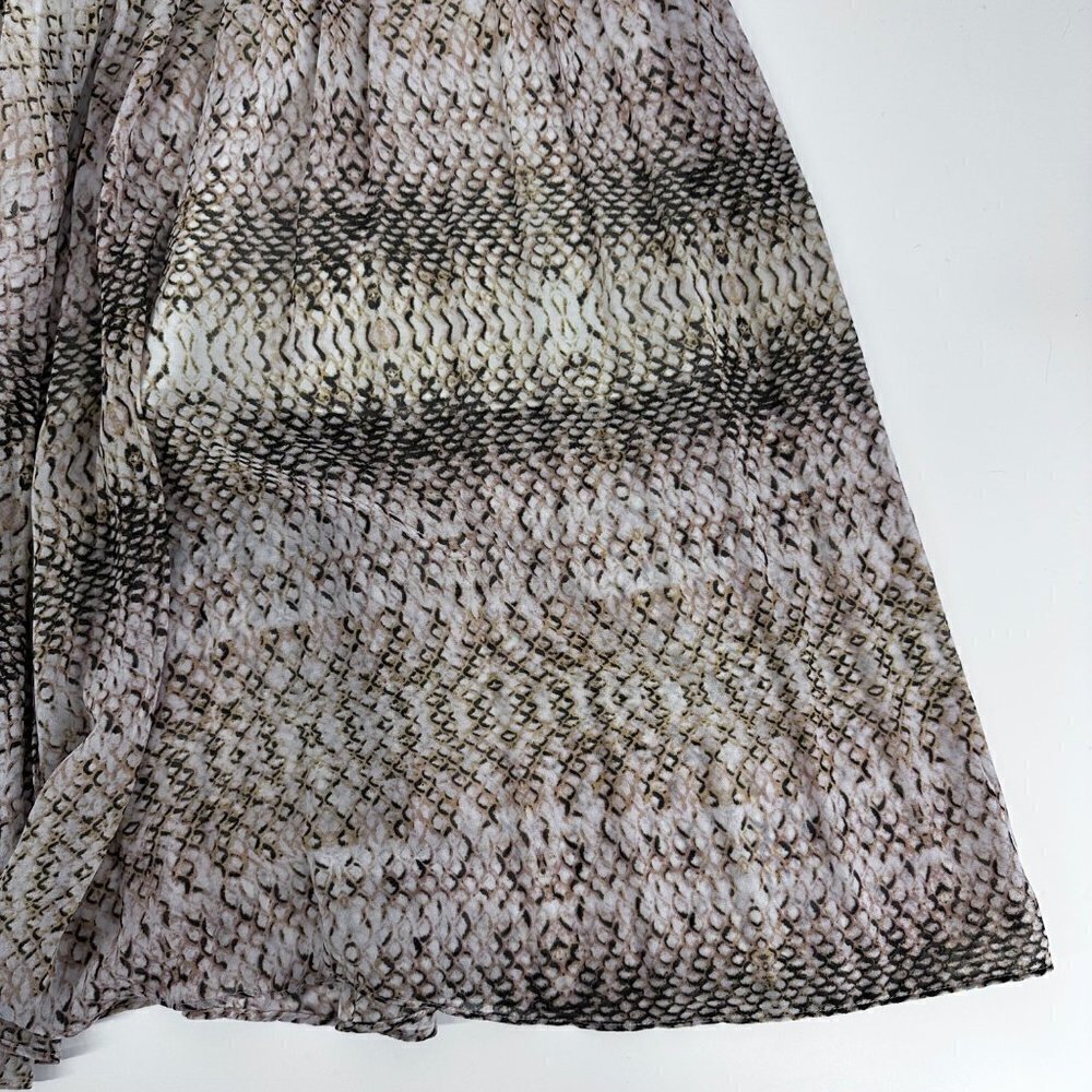 Great Jones Python Print Ruffle Midi Skirt Brown … - image 3